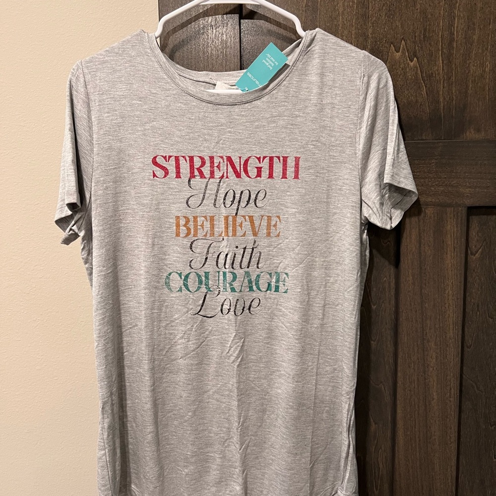 Maurices Gray Graphic Tee with Multicolor Text
